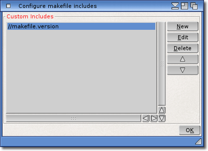 Configure makefile Includes